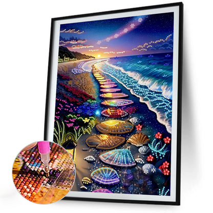 Beach Shell Stone - Special Shaped Drill Diamond Painting 30*40CM