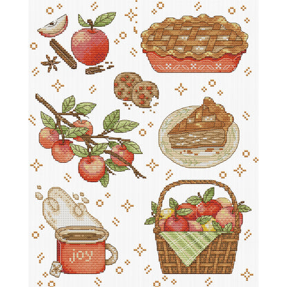 Apples And Food - 14CT Stamped Cross Stitch 31*37CM(Joy Sunday)