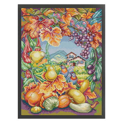 Autumn Harvest - 14CT Stamped Cross Stitch 34*46CM(Joy Sunday)