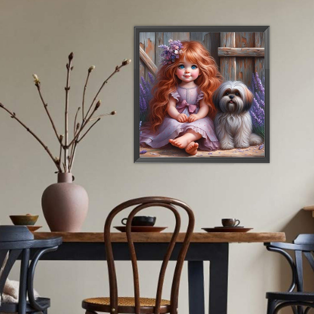 Cute Little Girl - Full Round Drill Diamond Painting 40*40CM