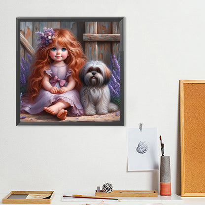 Cute Little Girl - Full Round Drill Diamond Painting 40*40CM