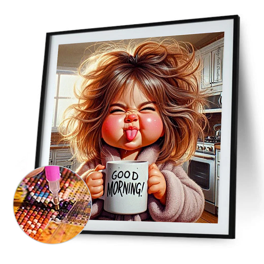 Cute Little Girl - Full Round Drill Diamond Painting 40*40CM