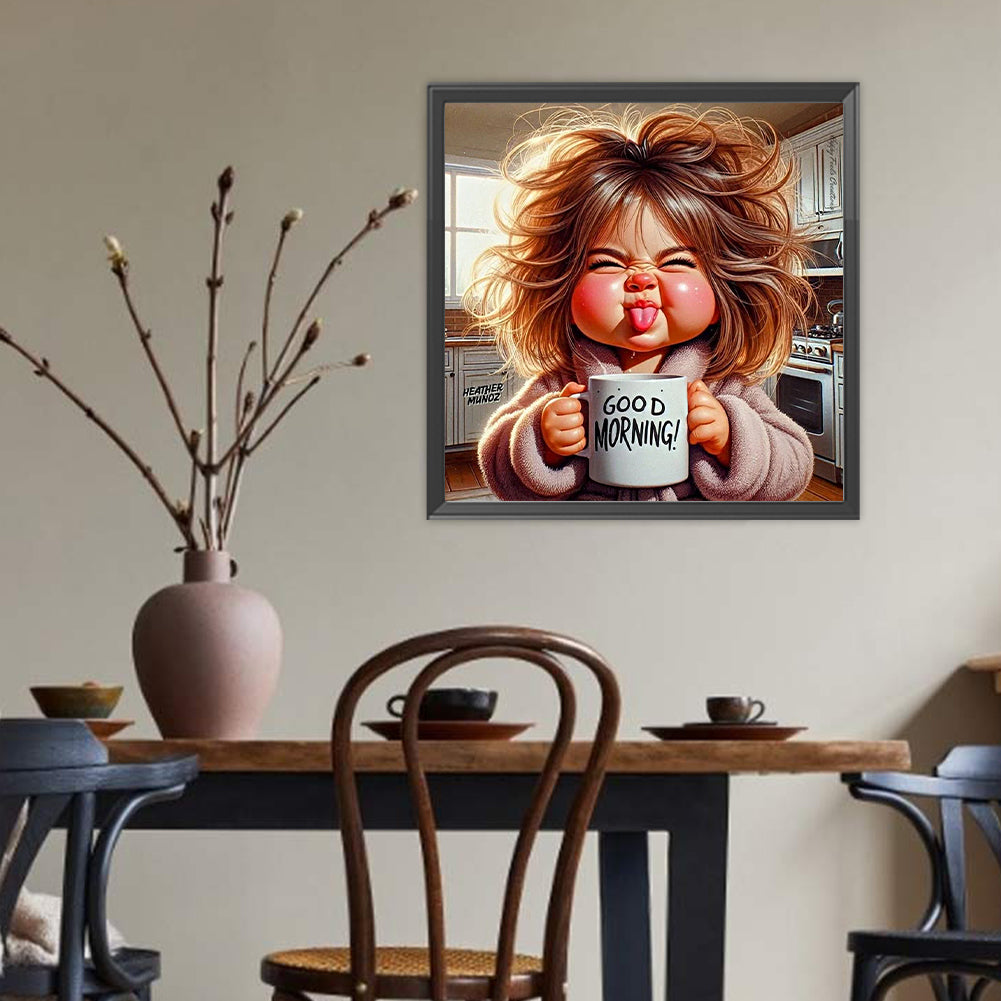 Cute Little Girl - Full Round Drill Diamond Painting 40*40CM