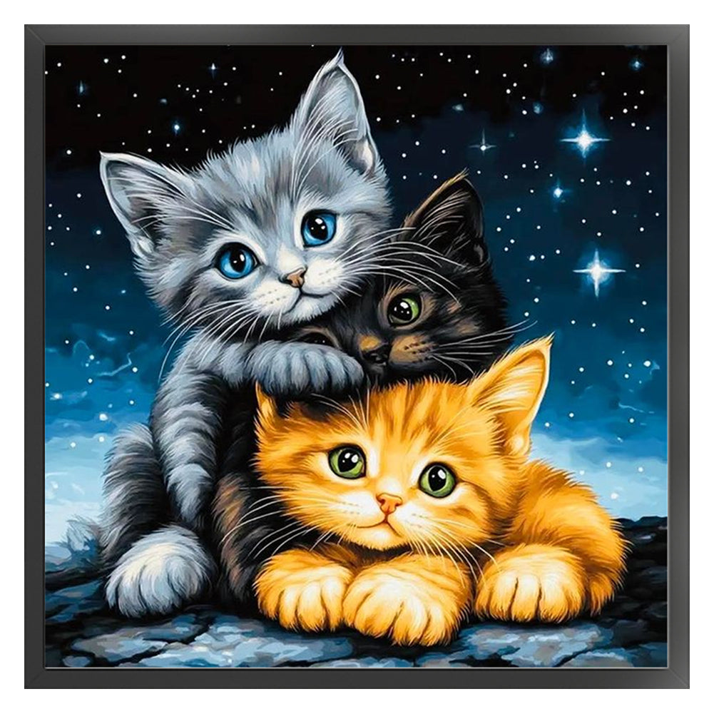 Three Kittens - 11CT Stamped Cross Stitch 40*40CM