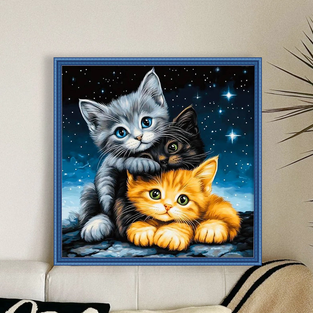 Three Kittens - 11CT Stamped Cross Stitch 40*40CM