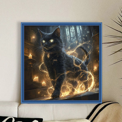 Magic Black Cat - 11CT Stamped Cross Stitch 40*40CM