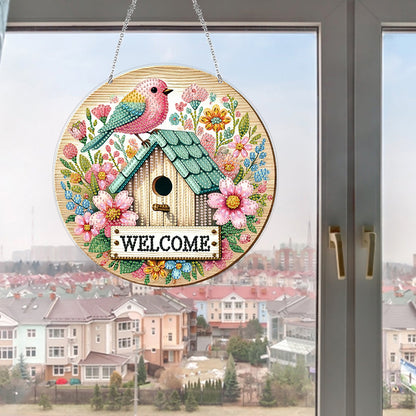 Acrylic 2D Flat DIY Hanging Diamond Art Kits Special Shape Wall Door Decoration