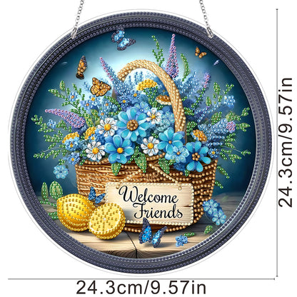 Acrylic 2D Flat DIY Hanging Diamond Art Kits Special Shape Wall Door Decoration