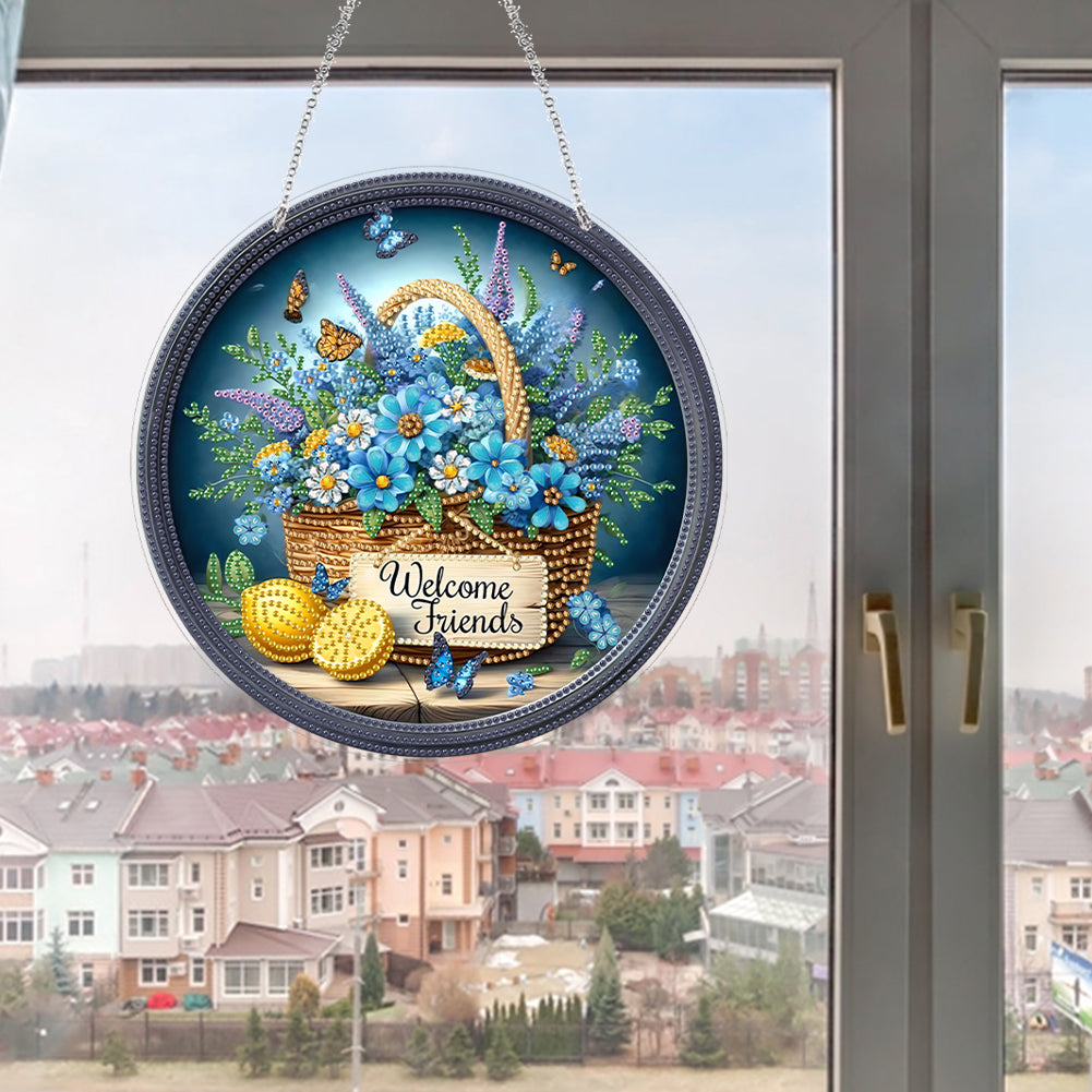 Acrylic 2D Flat DIY Hanging Diamond Art Kits Special Shape Wall Door Decoration