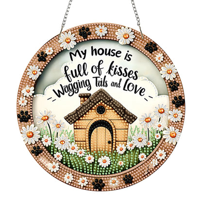 Acrylic 2D Flat DIY Hanging Diamond Art Kits Special Shape Wall Door Decoration