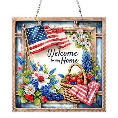 Acrylic 2D Flat DIY Hanging Diamond Art Kits Special Shape Wall Door Decoration