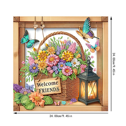 Acrylic 2D Flat DIY Hanging Diamond Art Kits Special Shape Wall Door Decoration