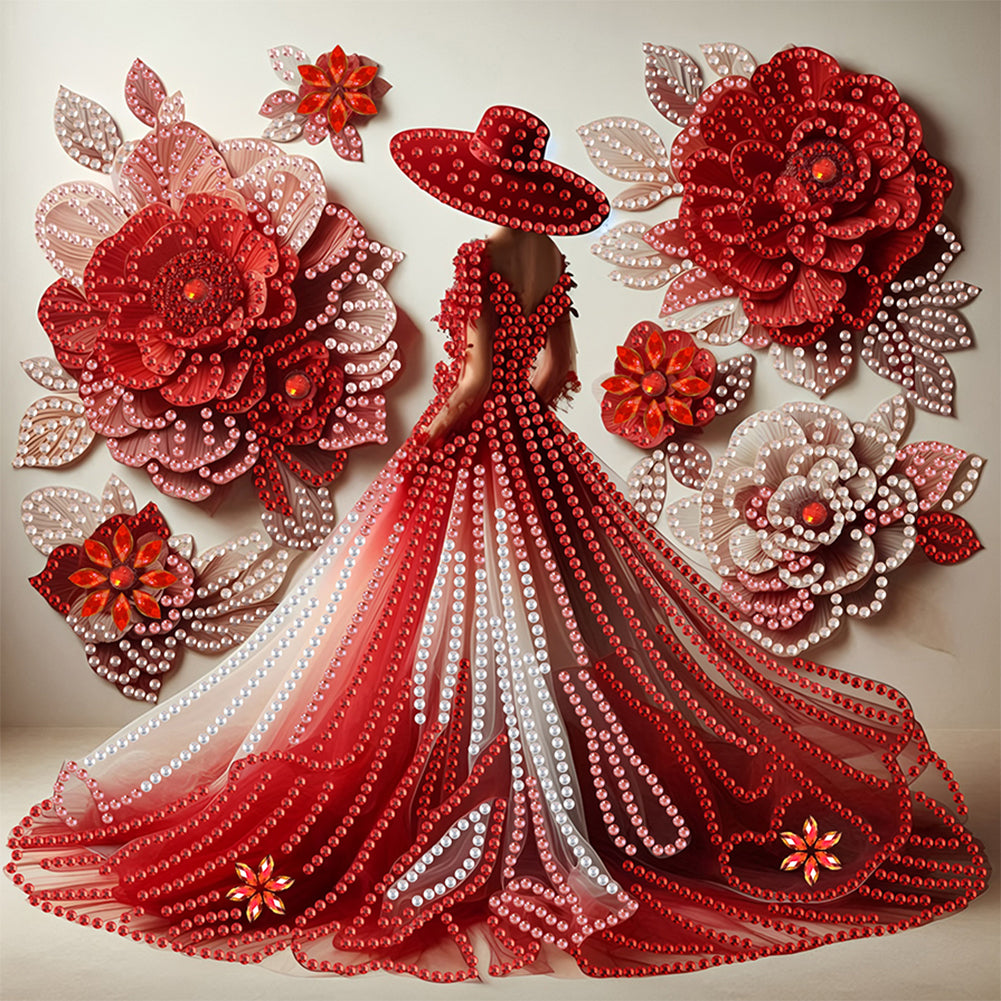 Elegant Lady With Top Hat - Special Shaped Drill Diamond Painting 30*30CM