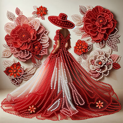 Elegant Lady With Top Hat - Special Shaped Drill Diamond Painting 30*30CM
