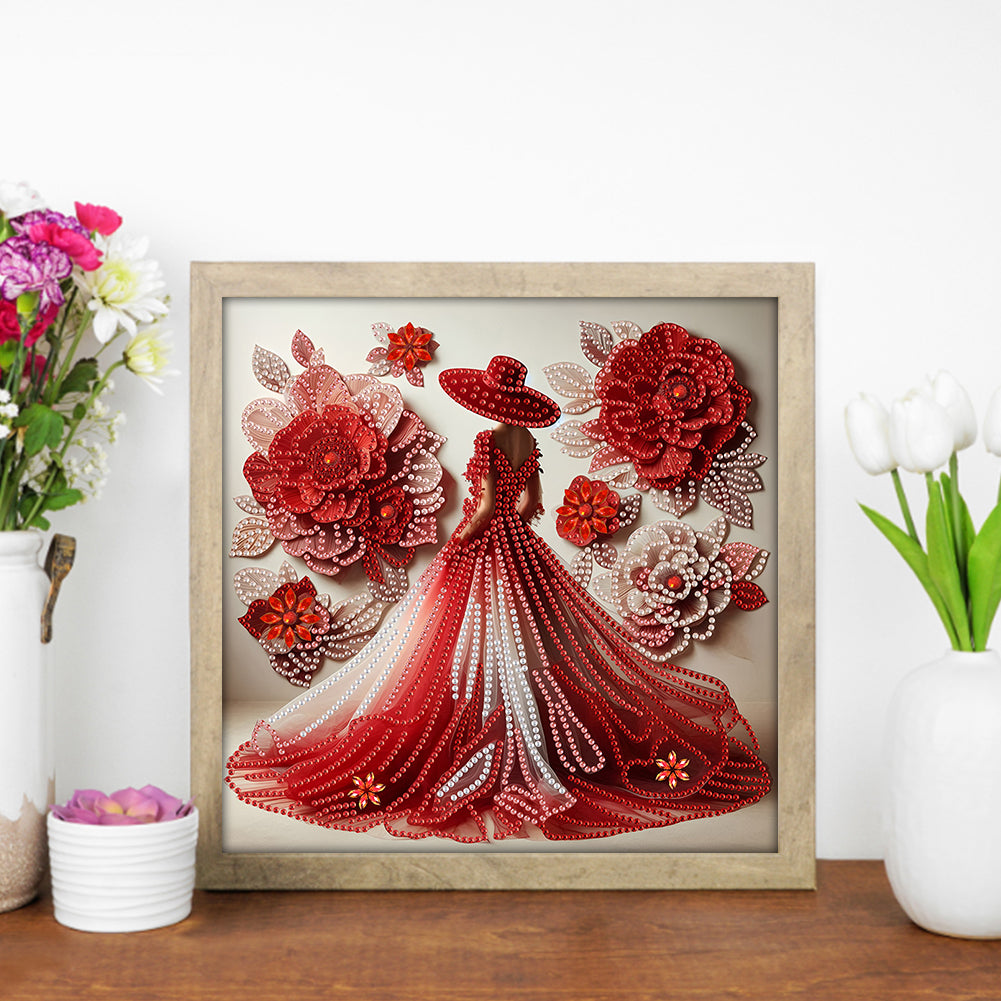 Elegant Lady With Top Hat - Special Shaped Drill Diamond Painting 30*30CM