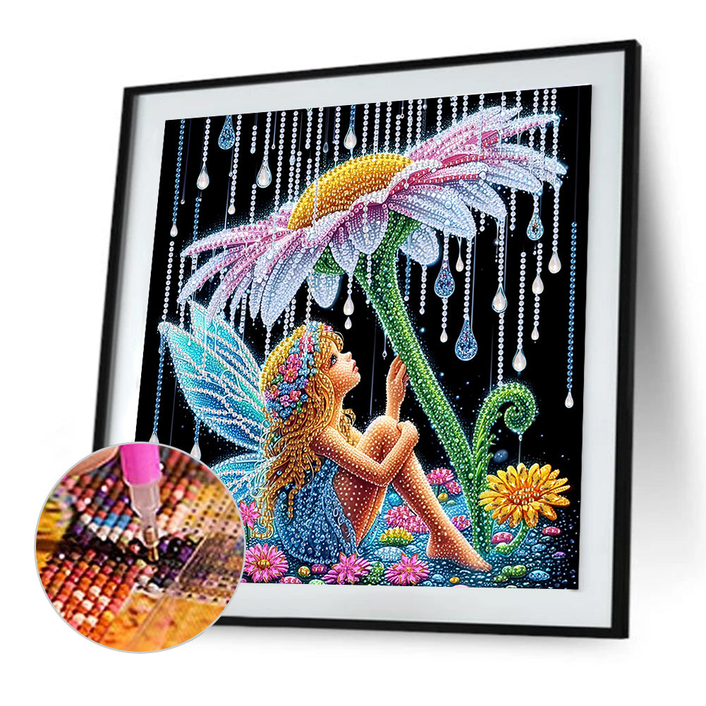 Daisy Elf Girl - Special Shaped Drill Diamond Painting 30*30CM