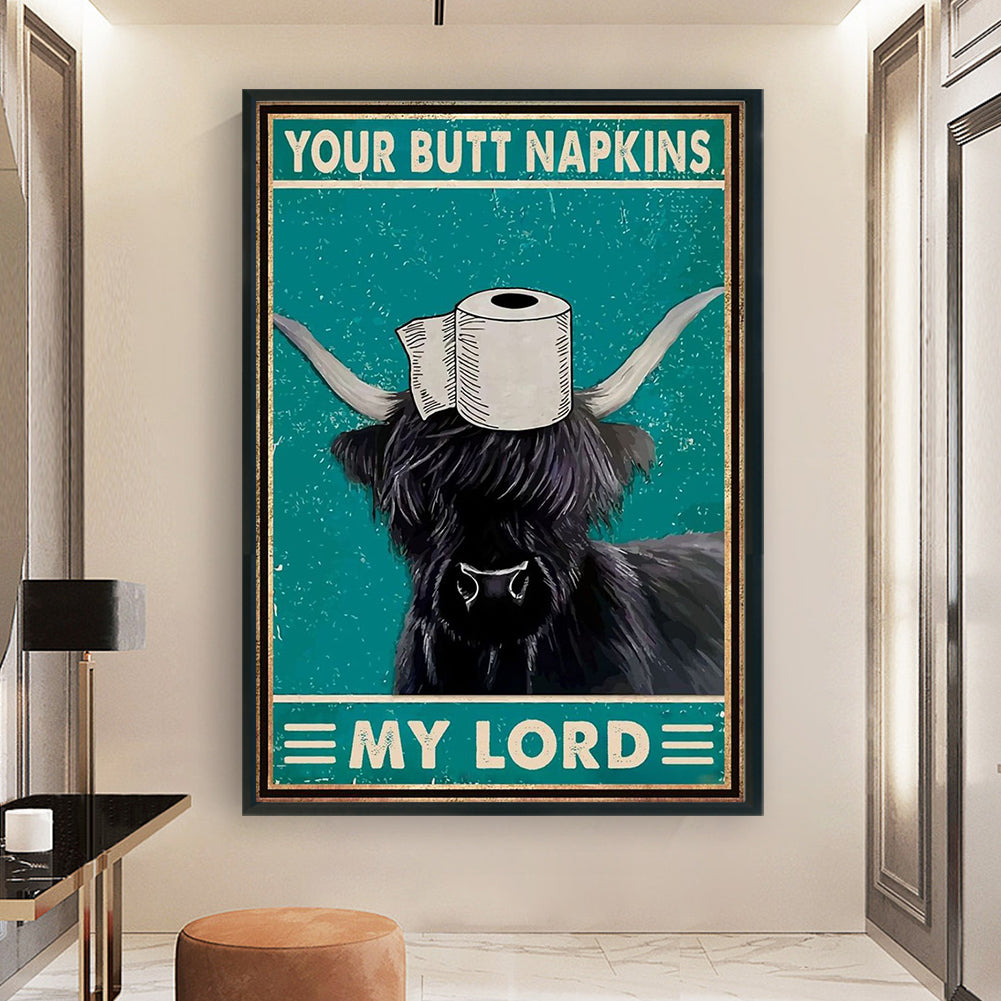 Vintage Poster - Yak Going To The Toilet - 11CT Stamped Cross Stitch 40*60CM