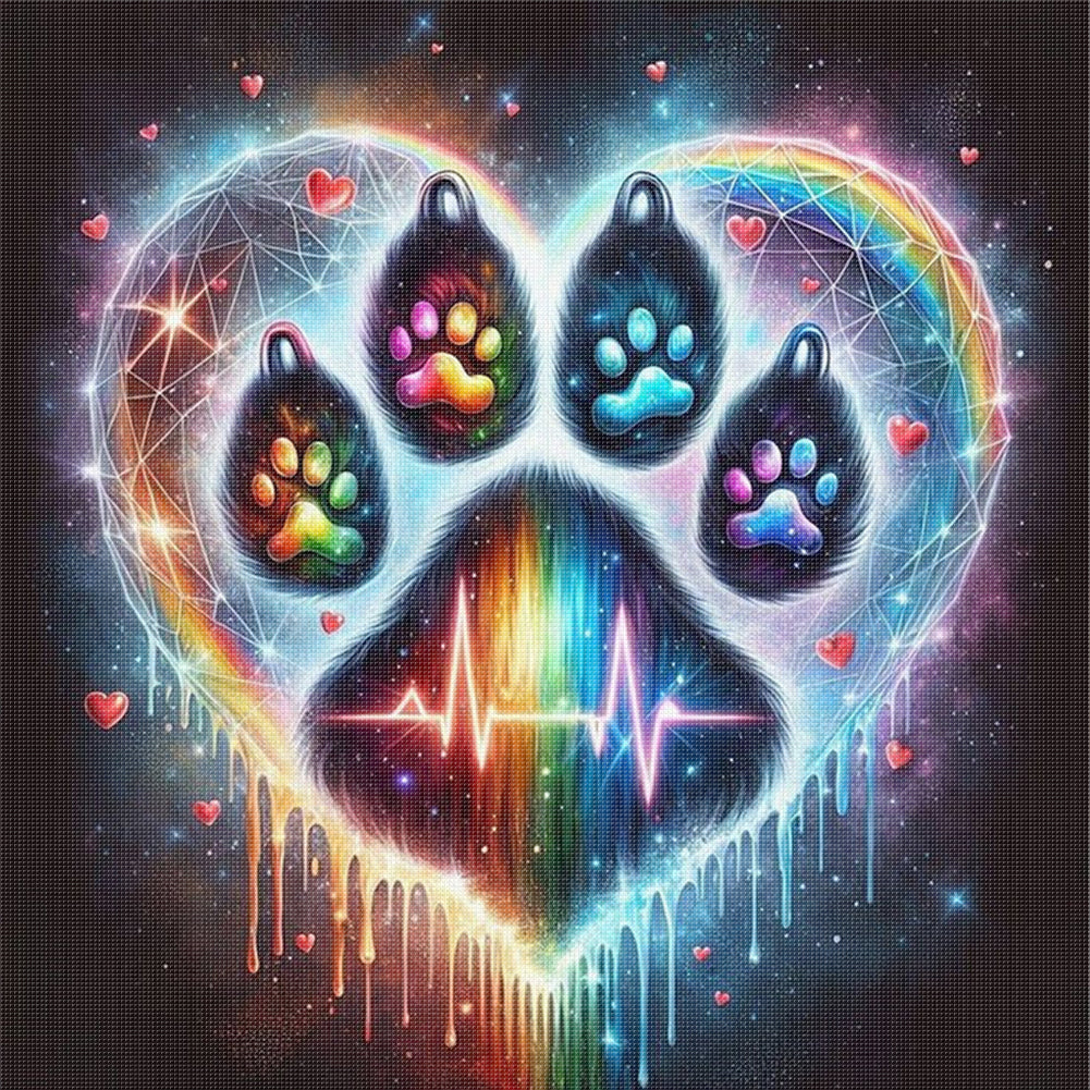 Cat Paw Silhouette - 11CT Stamped Cross Stitch 40*40CM