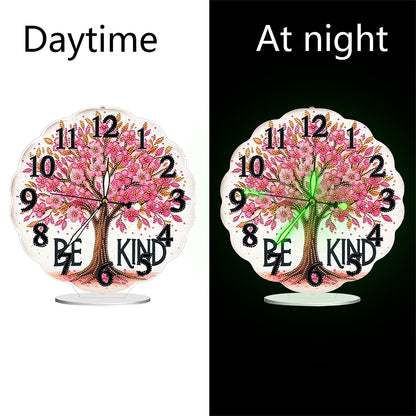 Acrylic Special Shape Flower Bird DIY Crystal Diamond Clock for Adults Beginners