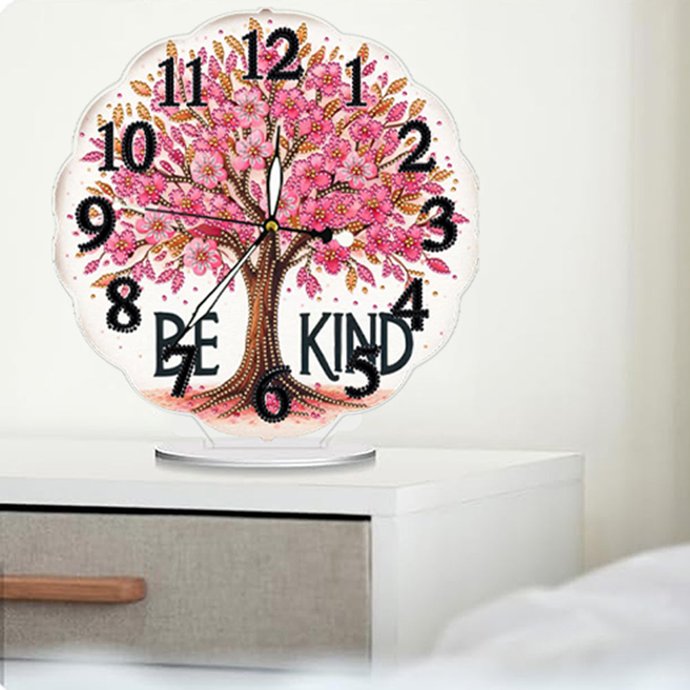 Acrylic Special Shape Flower Bird DIY Crystal Diamond Clock for Adults Beginners