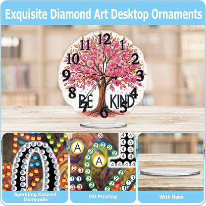 Acrylic Special Shape Flower Bird DIY Crystal Diamond Clock for Adults Beginners
