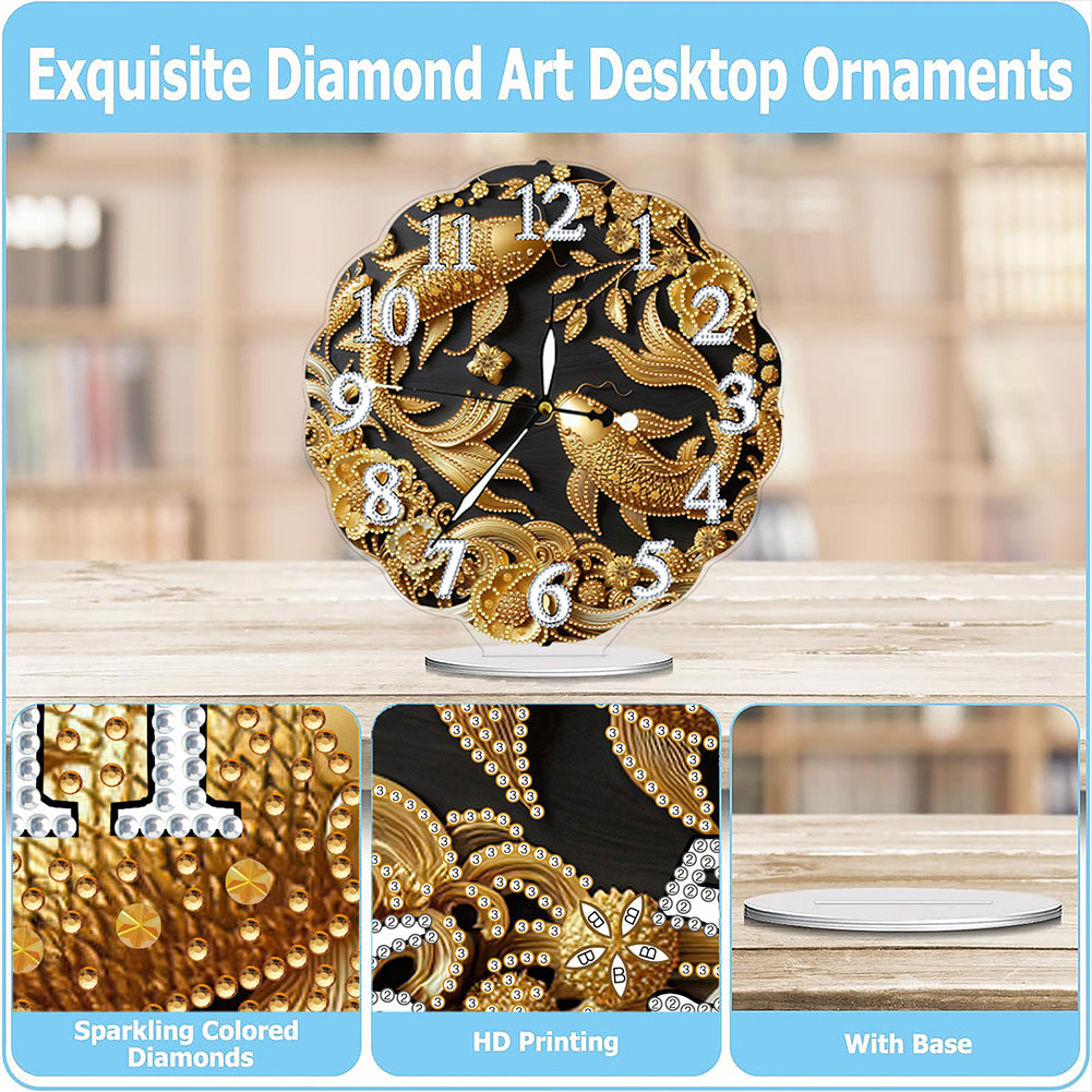 Acrylic Special Shape Flower Bird DIY Crystal Diamond Clock for Adults Beginners