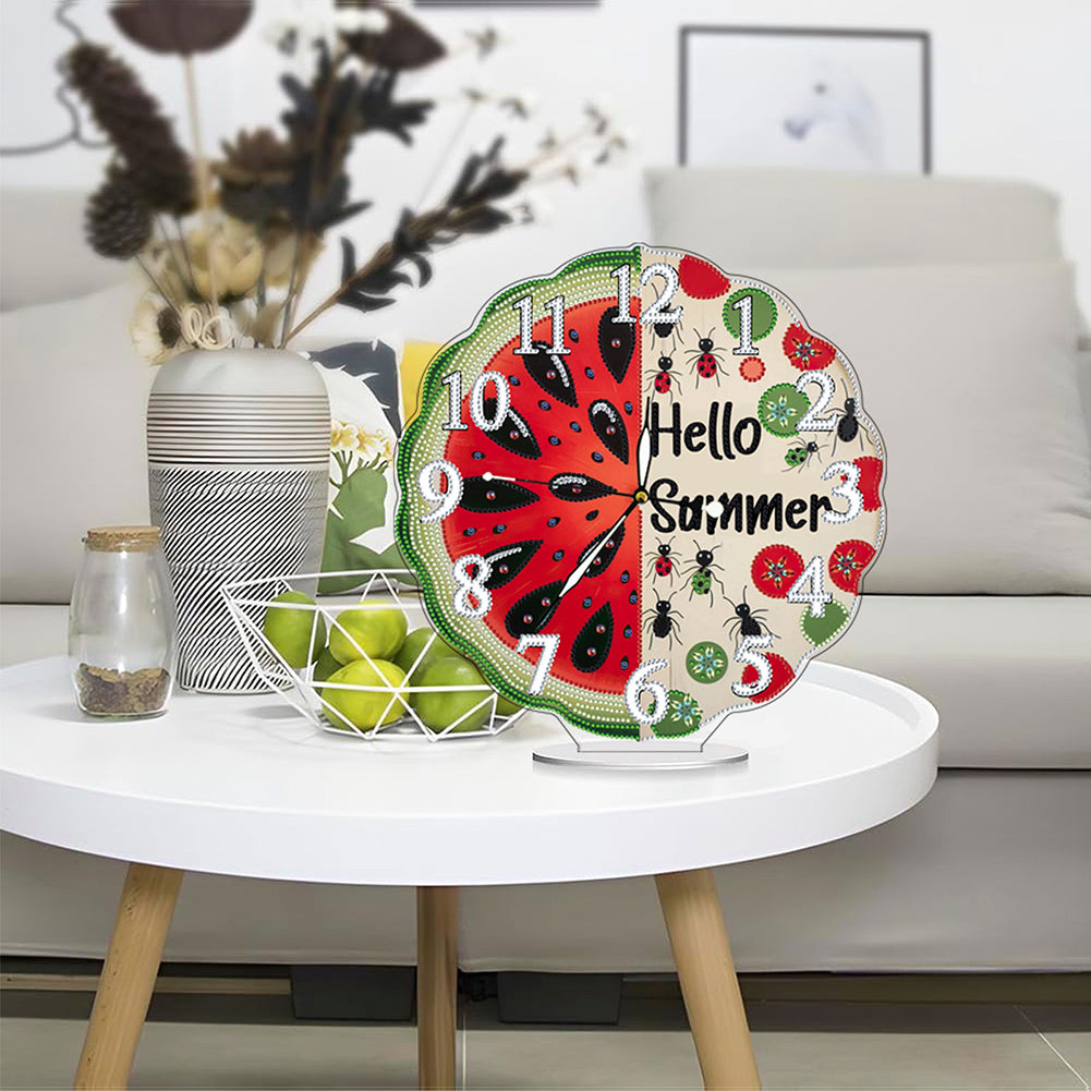 Acrylic Special Shape Flower Bird DIY Crystal Diamond Clock for Adults Beginners