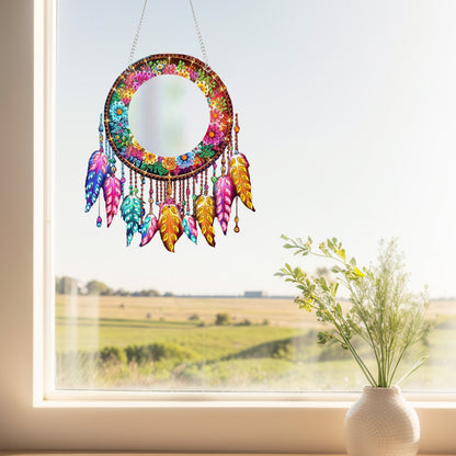 2D Flat DIY Diamond Art Mirror Pendant Diamond Painting Set Wall Door Decoration
