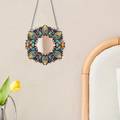 2D Flat DIY Diamond Art Mirror Pendant Diamond Painting Set Wall Door Decoration