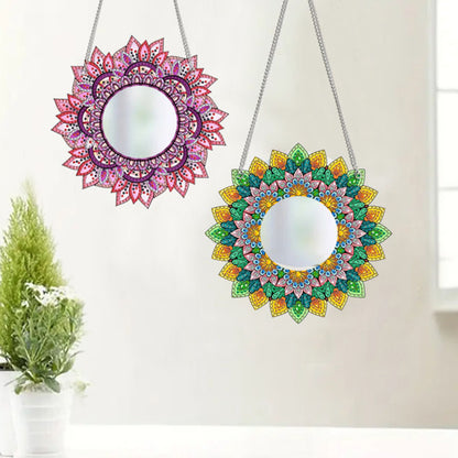 2D Flat DIY Diamond Art Mirror Pendant Diamond Painting Set Wall Door Decoration