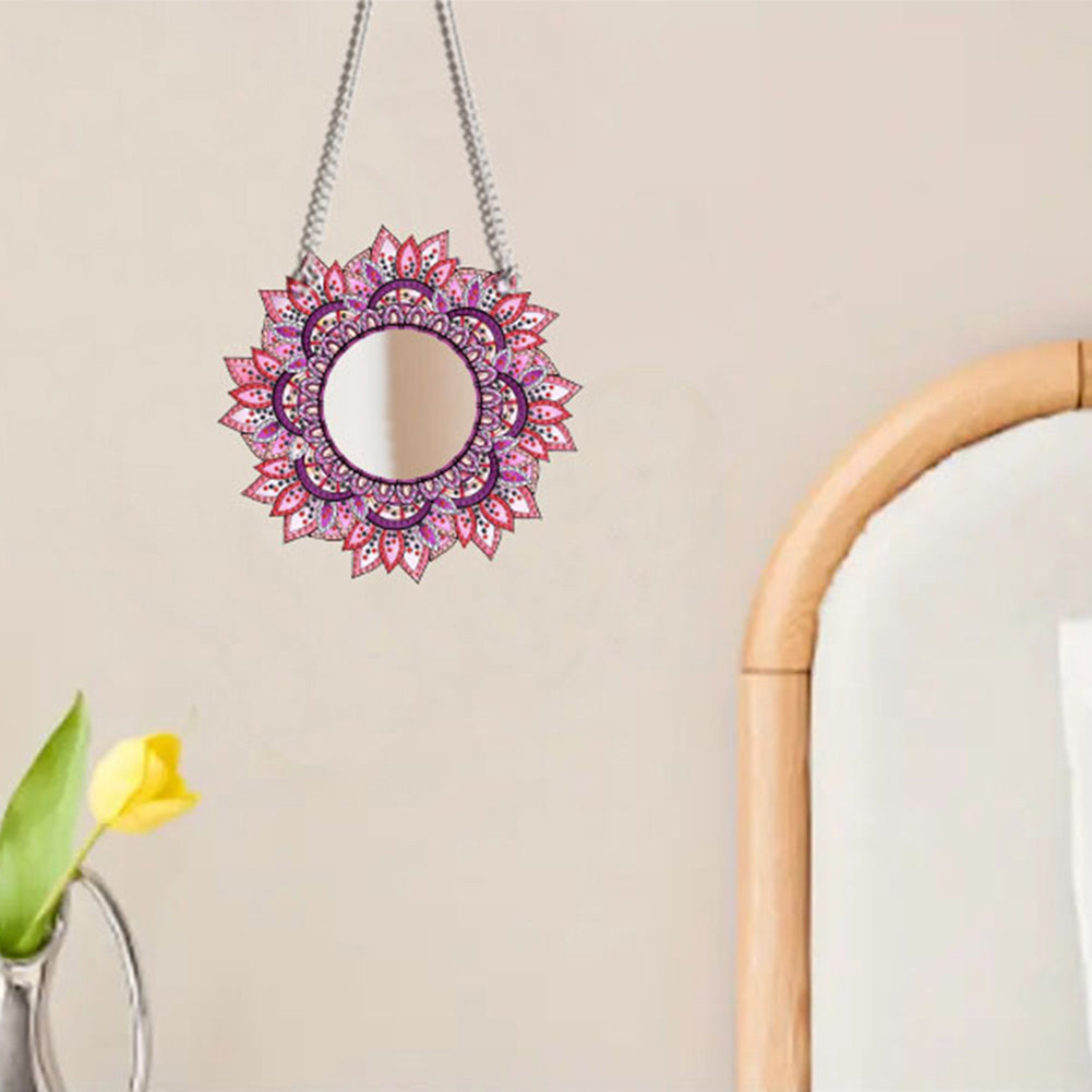 2D Flat DIY Diamond Art Mirror Pendant Diamond Painting Set Wall Door Decoration