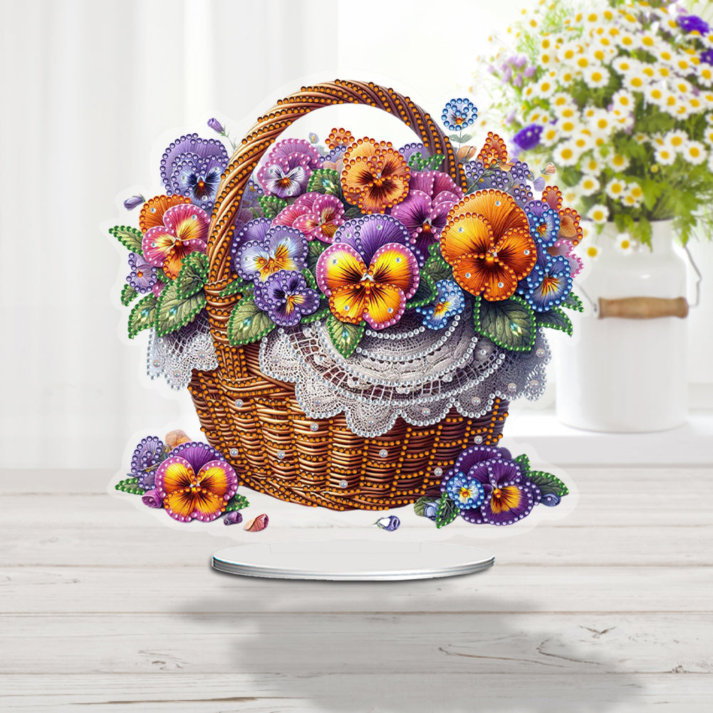 Flower Double Sided Effect DIY Table Top Diamond Painting Ornament Kits Decor
