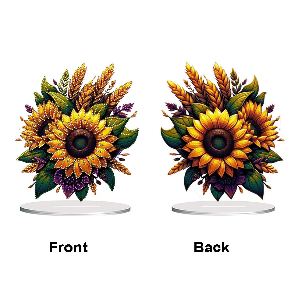 Flower Double Sided Effect DIY Table Top Diamond Painting Ornament Kits Decor