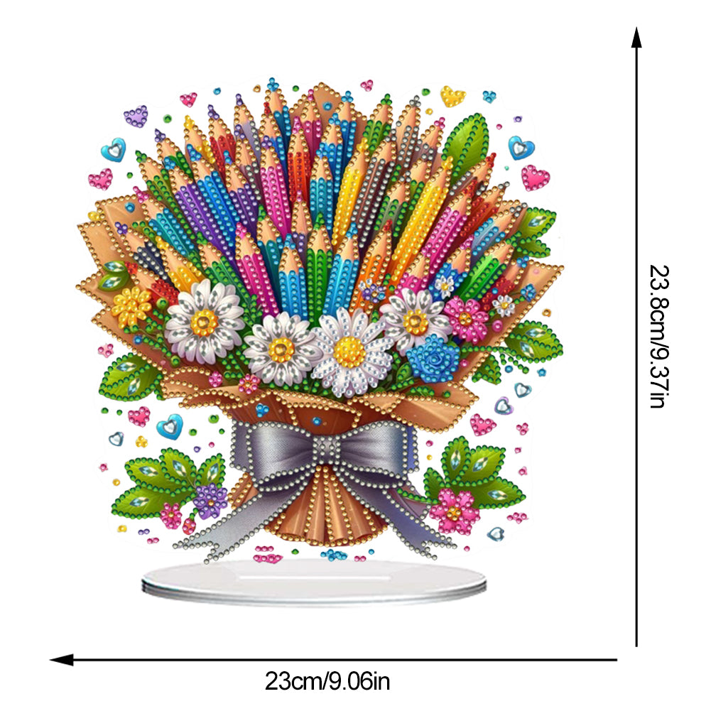 Flower Double Sided Effect DIY Table Top Diamond Painting Ornament Kits Decor