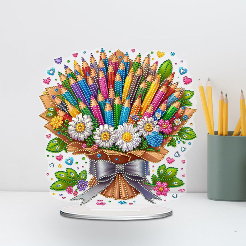 Flower Double Sided Effect DIY Table Top Diamond Painting Ornament Kits Decor