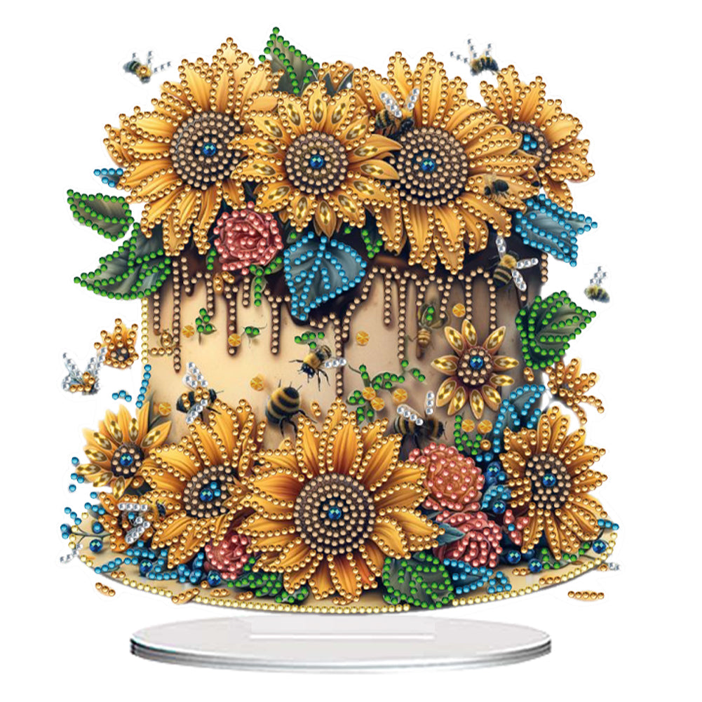 Flower Double Sided Effect DIY Table Top Diamond Painting Ornament Kits Decor