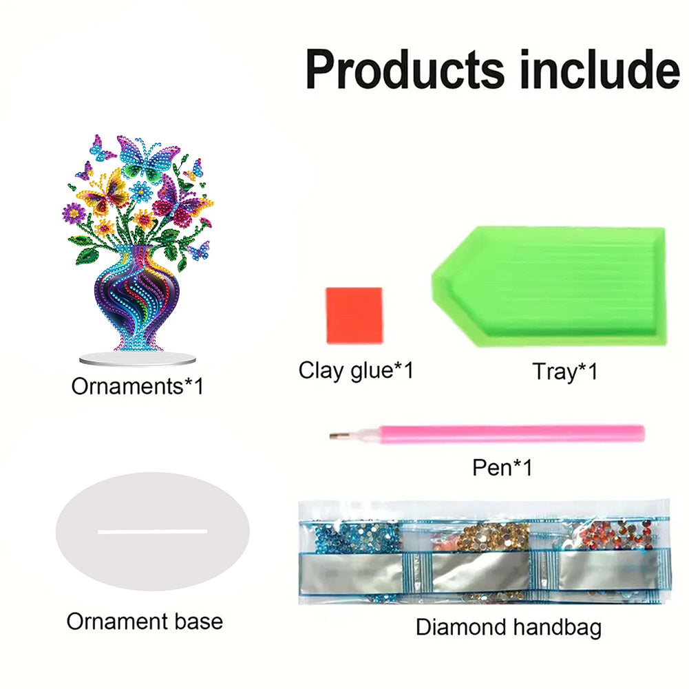 Flower Double Sided Effect DIY Table Top Diamond Painting Ornament Kits Decor