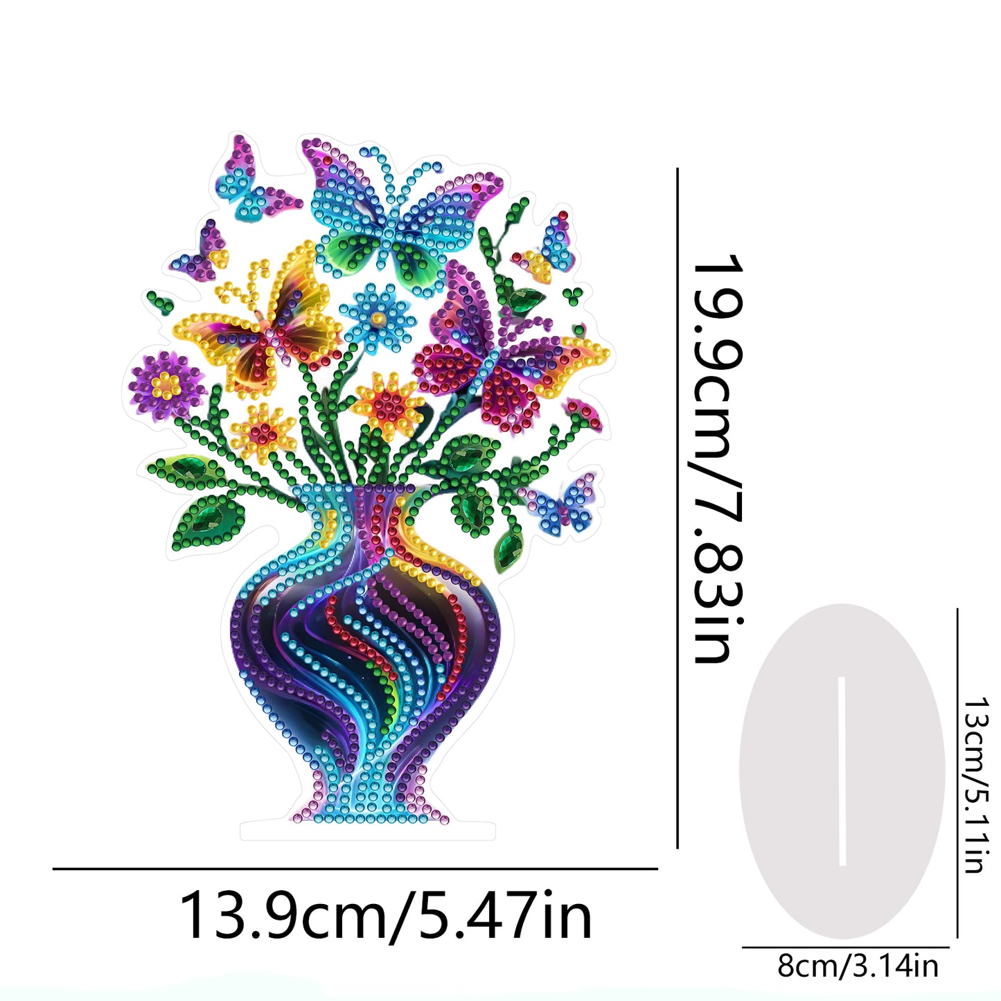 Flower Double Sided Effect DIY Table Top Diamond Painting Ornament Kits Decor