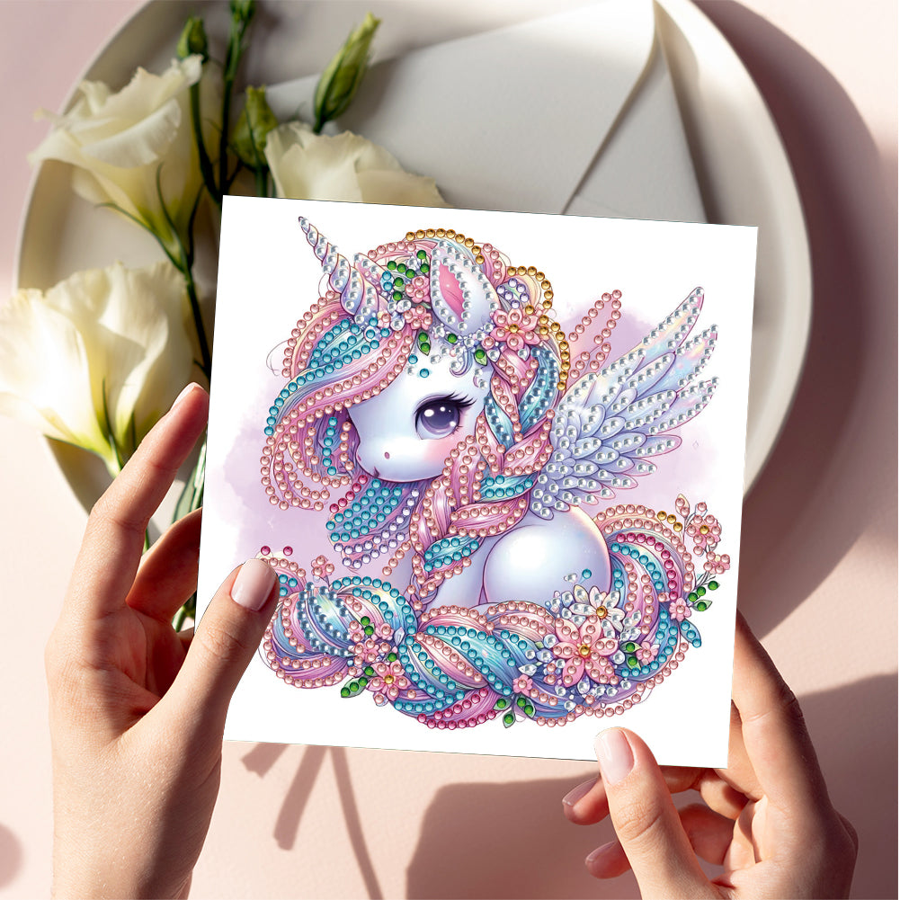 6PCS DIY Rhinestone Diamond Art Mosaic Postcards for Festivals and Celebrations