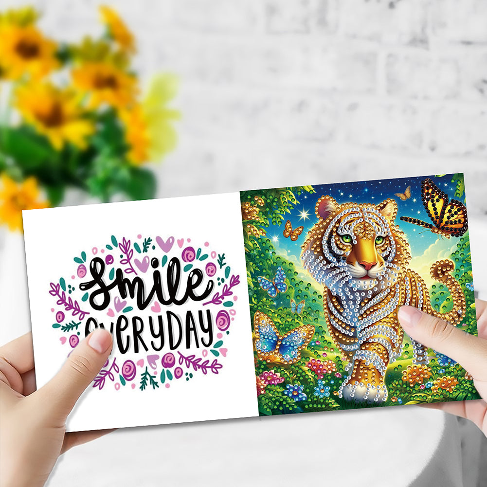 6PCS DIY Rhinestone Diamond Art Mosaic Postcards for Festivals and Celebrations