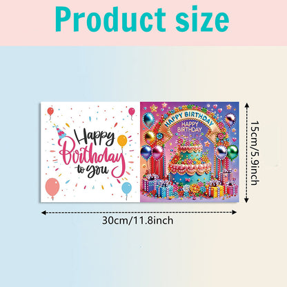 6PCS DIY Rhinestone Diamond Art Mosaic Postcards for Festivals and Celebrations