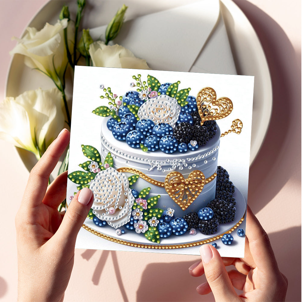 6PCS DIY Rhinestone Diamond Art Mosaic Postcards for Festivals and Celebrations