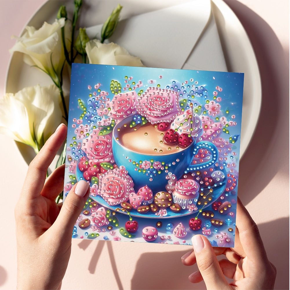 6PCS DIY Rhinestone Diamond Art Mosaic Postcards for Festivals and Celebrations