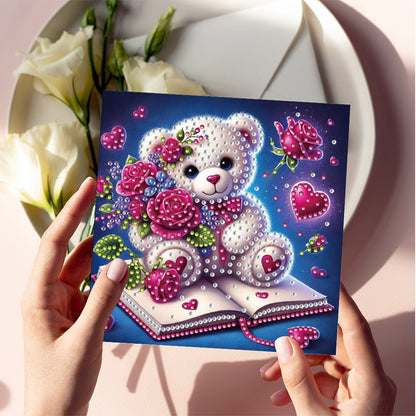 6PCS DIY Rhinestone Diamond Art Mosaic Postcards for Festivals and Celebrations