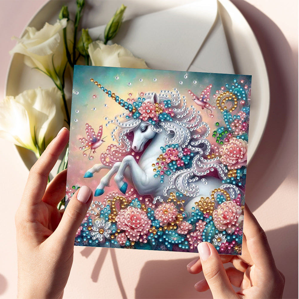 6PCS DIY Rhinestone Diamond Art Mosaic Postcards for Festivals and Celebrations