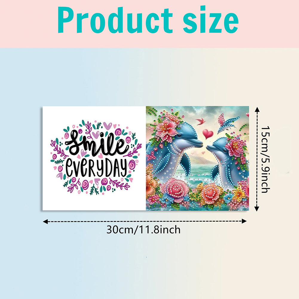 6PCS DIY Rhinestone Diamond Art Mosaic Postcards for Festivals and Celebrations