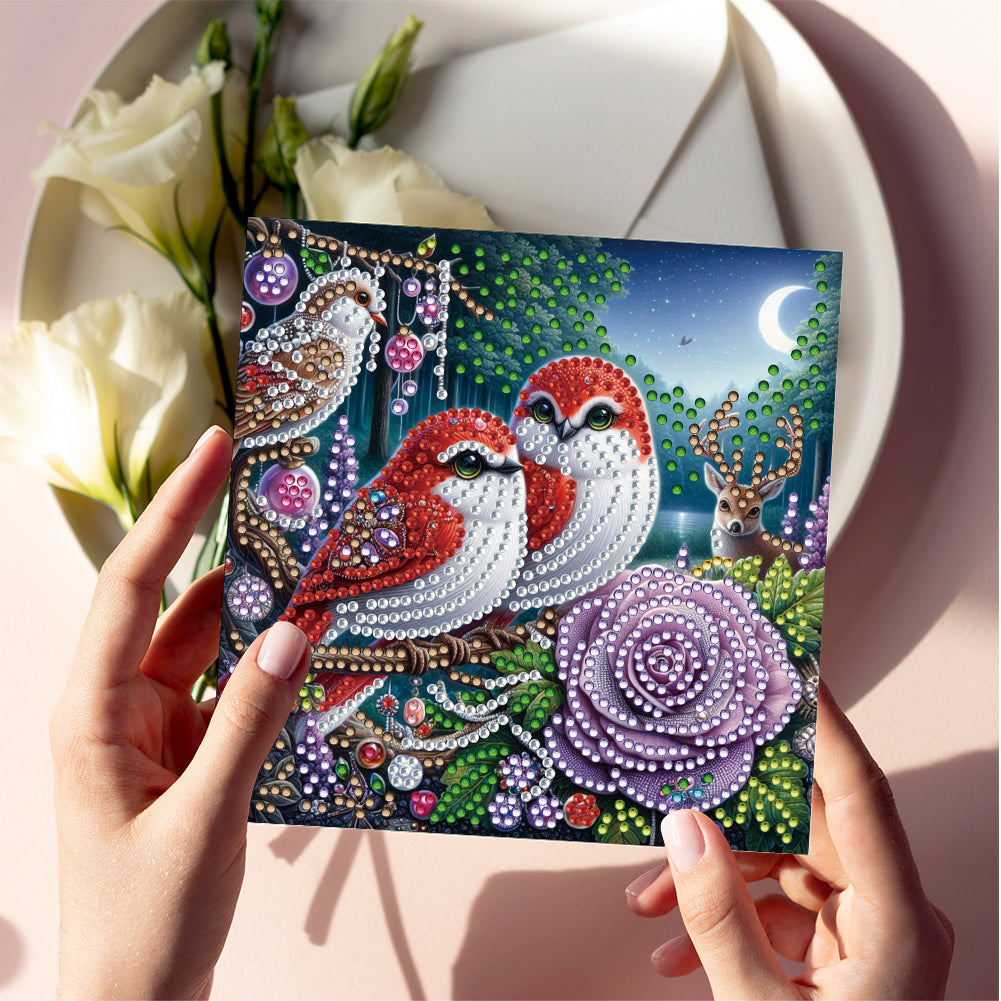 6PCS DIY Rhinestone Diamond Art Mosaic Postcards for Festivals and Celebrations
