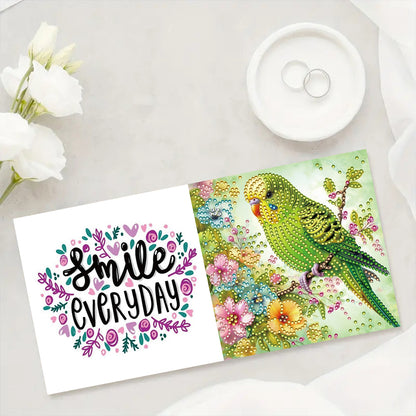 6PCS DIY Rhinestone Diamond Art Mosaic Postcards for Festivals and Celebrations