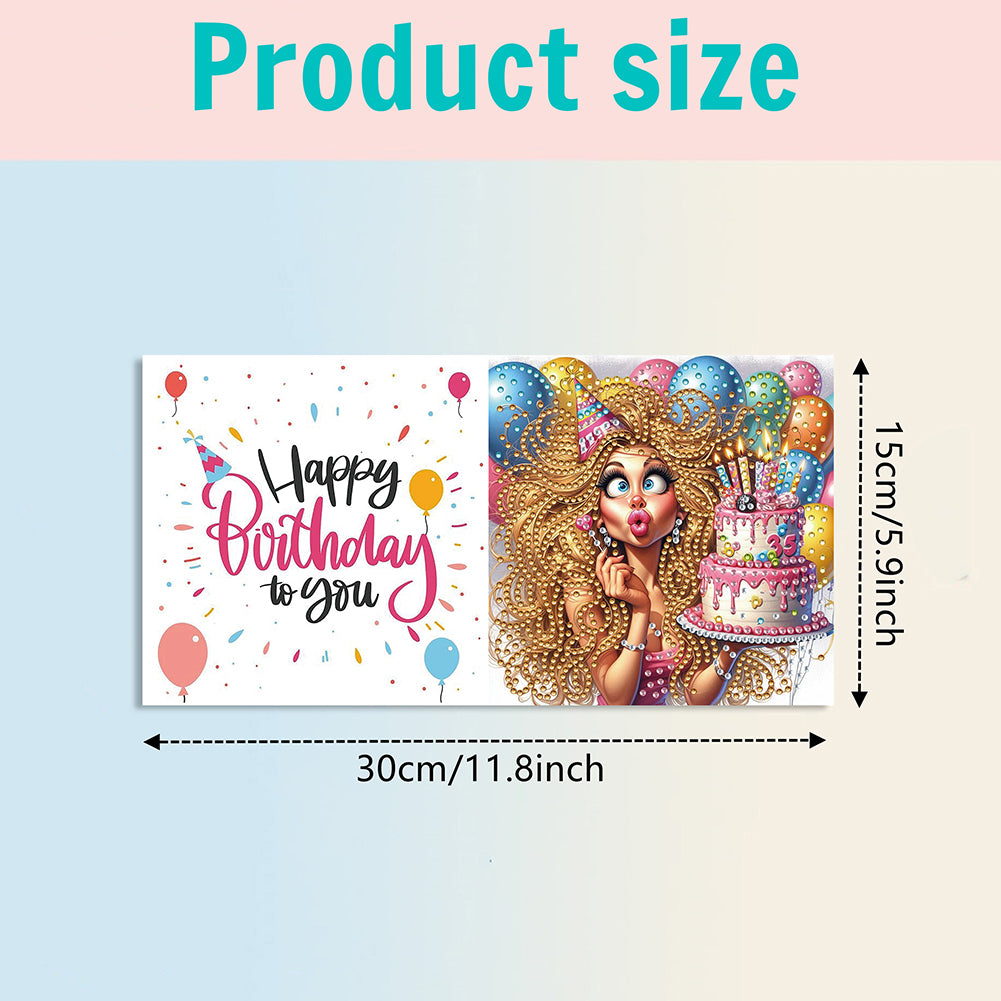 6PCS DIY Rhinestone Diamond Art Mosaic Postcards for Festivals and Celebrations