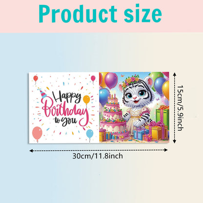 6PCS DIY Rhinestone Diamond Art Mosaic Postcards for Festivals and Celebrations